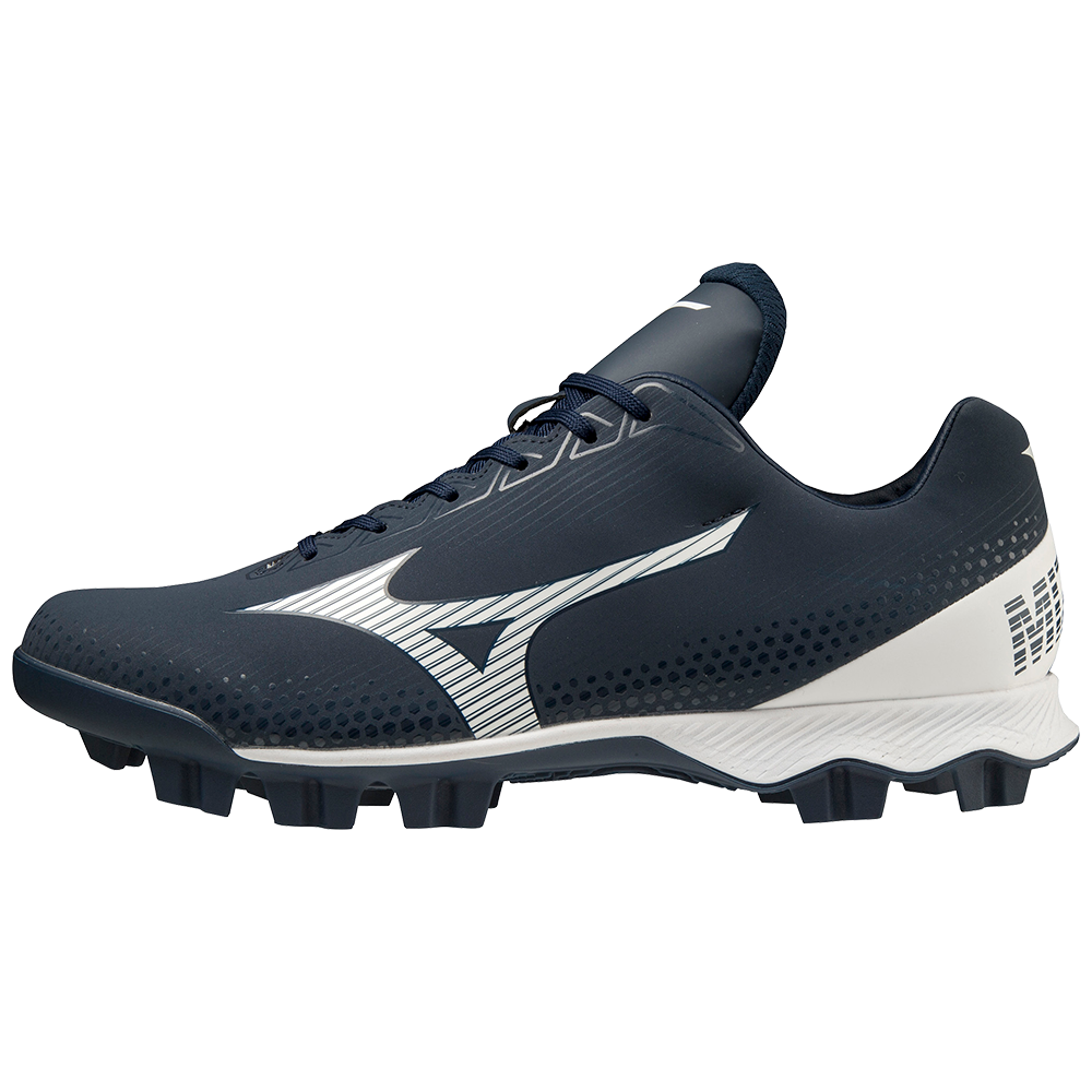 Mizuno Wave Lightrevo Molded Baseball Cleats Black White 10