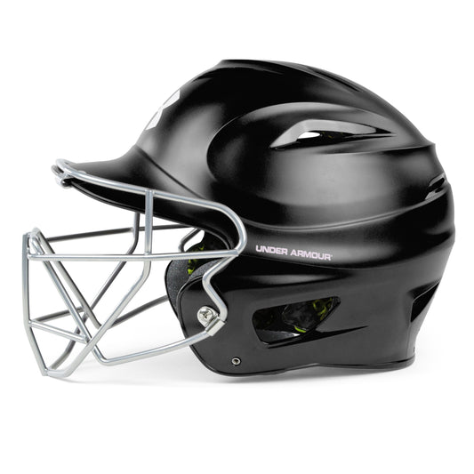 Under Armour Matte Molded Youth Baseball Helmet with Face Guard UABH-110MM-FGB2